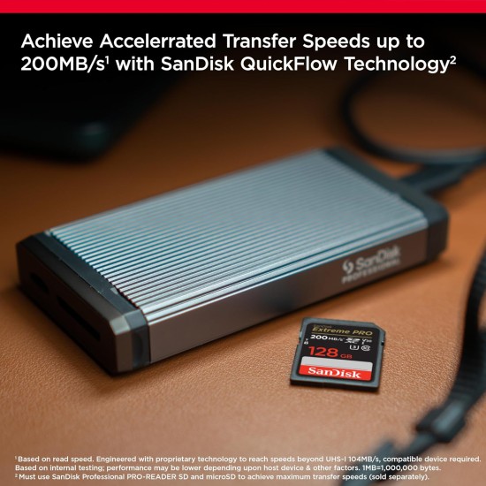 SANDISK 128GB Extreme PRO SD Card, Up to 200MB/s Read Speeds, UHS-I